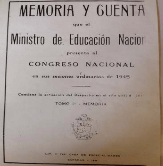 Figura 3. Memoria y Cuenta 1944.