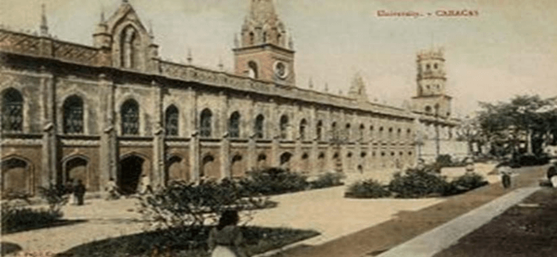 Figura N°4: Convento de San Francisco, Sede de la Universidad Central de Venezuela. Por más de 168 años (1786-1954-)
Seguido por el Edif. Biblioteca Nacional (1910-), ubicada entre el Edif. de la Universidad (Convento de San Francisco) y el
Palacio de las Exposiciones (1910). Edificio del Ing. Alejandro Chataing