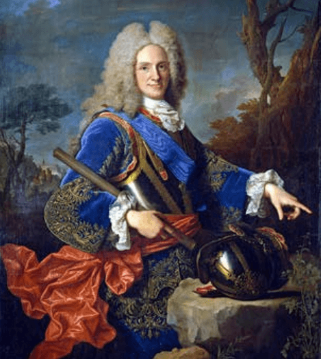 Retrato de Felipe V, Rey de España, Nápoles, Sicilia y Cerdeña, duque de Milán y soberano de los Países Bajos hecho por Jean Ranc (c. 1723). Óleo sobre lienzo, 144 x 115 cm, Museo del Prado (Madrid).